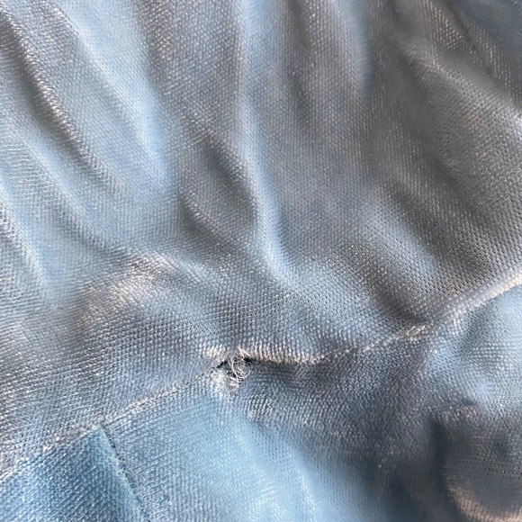 VINTAGE 1950s Light Blue Crushed Velvet Circle Skirt Dress Mrs. Maisel XS/S - Picture 13 of 15